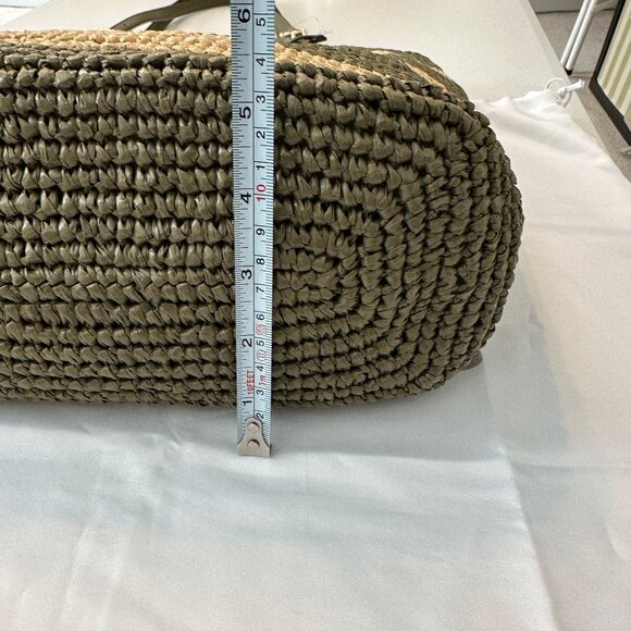 Michael Kors Quinn Large Safari Green Crochet Straw Tote Beach Bag 30S5GQNT7W - Picture 15 of 16